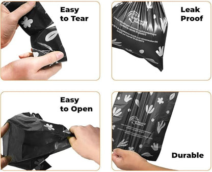 Best Pet Supplies Poop Bags for Dogs, 50% Post-Consumer Recycled Content dog waste bags on rolls, fits all poop bag holders for leashes - Black, 300 Count, Unscented