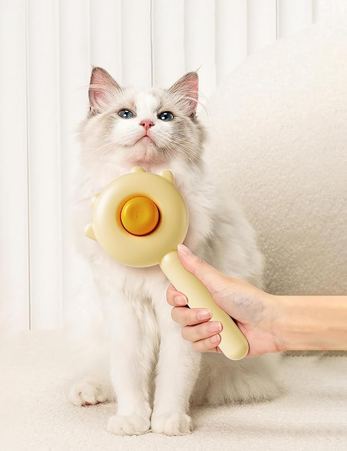 Pet Grooming Brush - Cat &amp; Dog Fur Remover, Massage Brush for Long &amp; Short Hair Pets, Removes Loose Fur &amp; Hair (Green)
