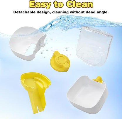 kathson Automatic Rabbit Feeder and Waterer Set, Gravity Pet Food Water Dispenser Bunny Pellet Feeder Small Animal Feeding &amp; Watering Supplies for Guinea Pig Ferret Crate Accessories (Yellow)