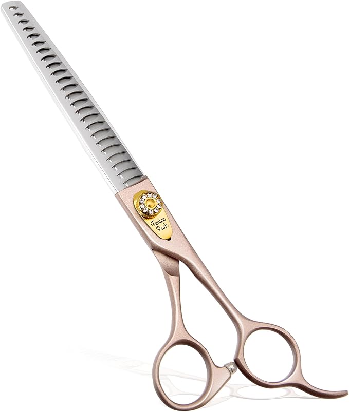 Fenice Peak Thinning Shears for Dogs and Cats Pet Grooming Scissors Chunkers Shears 440C Stainless Steel Professional Dog Trimming Scissors 7&
