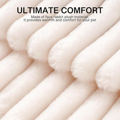 MEWOOFUN Washable Small Dog Bed, Cat Beds for Indoor Cats with Anti-Slip Bottom, Round Pet Bed for Puppy and Kitten (Beige, 24"x24"x9")