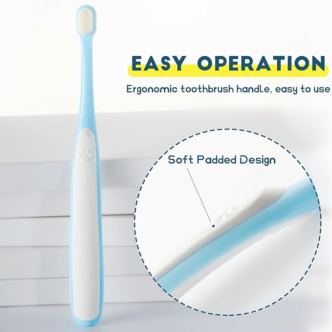 Small Dog Toothbrush, Cat &amp; Puppy Tooth Brushing Kit, Ultra Soft &amp; Mini Head Teeth Brush for Kitten &amp; Tiny Pet, Doggy Toothbrushes Deep Dental Cleaning, 2 PCS - Pink Color