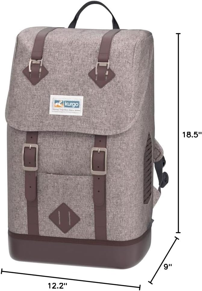 Kurgo Dog Carrier Backpack for Small Pets - Dogs &amp; Cats | TSA Airline Approved | Cat | Hiking or Travel | Waterproof Bottom | G-Train | Ruck Sack | Heather Grey
