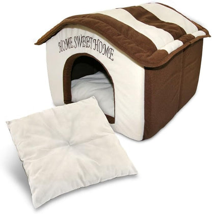 Best Pet Supplies Portable Indoor Pet House – Perfect for Cats &amp; Small Dogs, Easy To Assemble – Cream