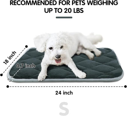 furrybaby Dog Crate Pad for Dog Cages Flat Crate Mat Kennel Pad with Anti-Slip Bottom Machine Washable for Pet Bed Sleeping (S 24x18&