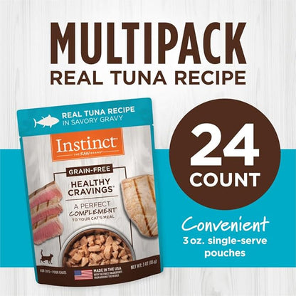 Instinct Healthy Cravings Grain Free Real Tuna Recipe Natural Wet Cat Food Topper by Nature&