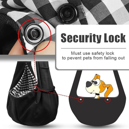 Tomkas Small Dog Sling Carrier - Classic Pocket &amp; Classic Strap - for 3-10 lbs Pets(Black)