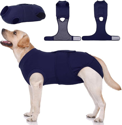 Kuoser Dog Surgery Suit Female Spay, Dog Recovery Suit Male Neuter, Puppy Clothes Onesie for Surgery Anti Licking Abdominal Wounds Pet Surgical Recovery Bodysuit Shirt, Substitute E-Collar &amp; Cone