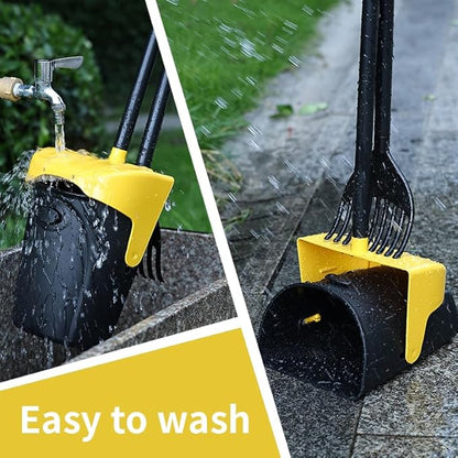 Pooper Scooper Large Swivel Bin &amp; Rake with 160 Waste Bags,Heavy Duty Dog Pooper Scooper with Bag Attachment for Large Small Dogs, Long Handle Poop Scooper with Lid for Yard, Grass, Gravel (Yellow)