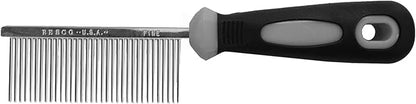 Resco Professional Anti-Static Dog, Cat, Pet Comb for Grooming, Steel Pins, Fine Tooth Spacing