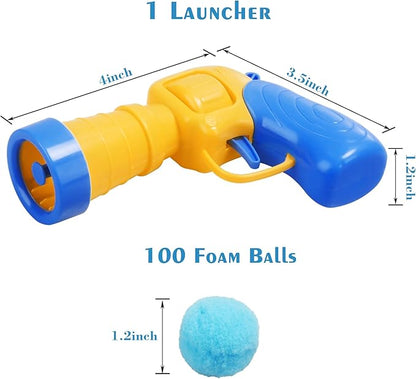 Mewlmart Interactive Cat Toys - Indoor Cat Enrichment with Launchers, Pom Pom &amp; Puff Balls (100 Balls)