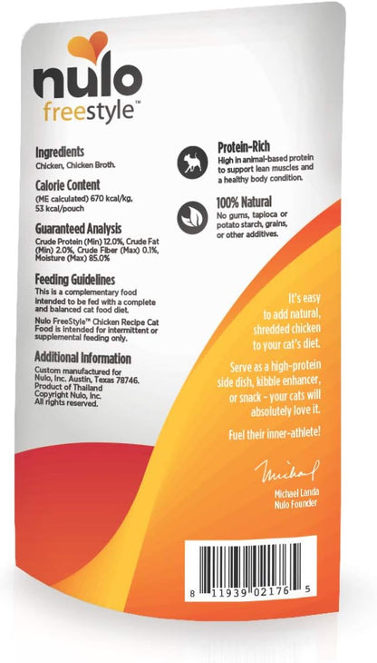 Nulo Freestyle Cat &amp; Kitten Wet Cat Food Pouch, Premium All Natural Grain-Free Soft Cat Food Topper with Amino Acids for Heart Health and High Animal-Based Protein