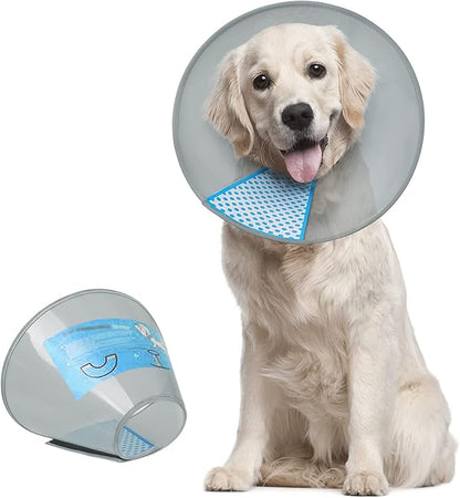 Supet Dog Cone Collar Adjustable After Surgery, Comfortable Pet Recovery Collar &amp; Cone for Large Medium Small Dogs, Elizabethan Dog Neck Collar Plastic Practical