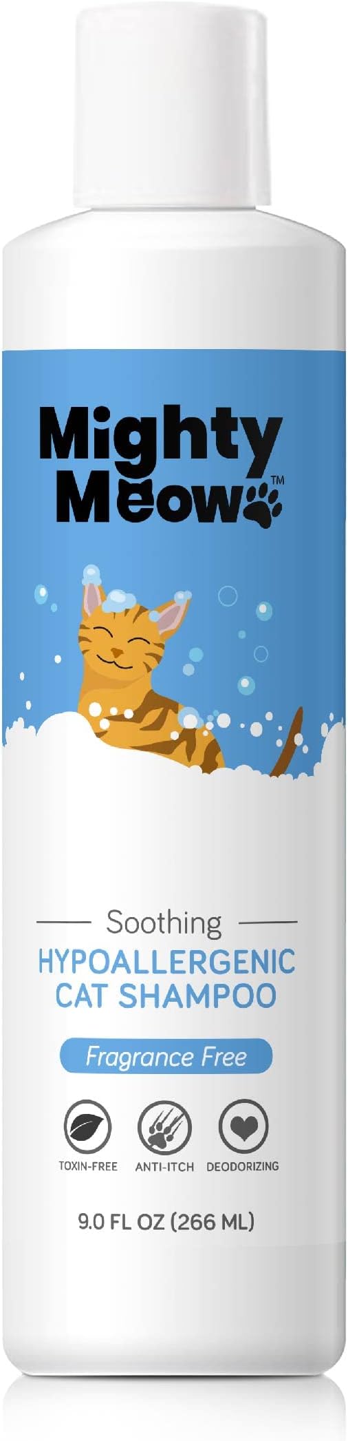 Soothing Hypoallergenic Cat Shampoo – Easy at-Home Cat Grooming | Deodorizes | Gentle &amp; Anti-Itch | Natural &amp; Allergy-Safe Cat Shampoo Sensitive Skin – Fragrance Free | 9 fl oz