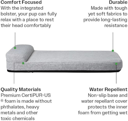 Diggs Bolstr Orthopedic Dog Bed with Headrest - Dog Crate Bed for Evolv Crate &amp; Other Standard Pet Kennels - Durable &amp; Comfortable - (Intermediate)