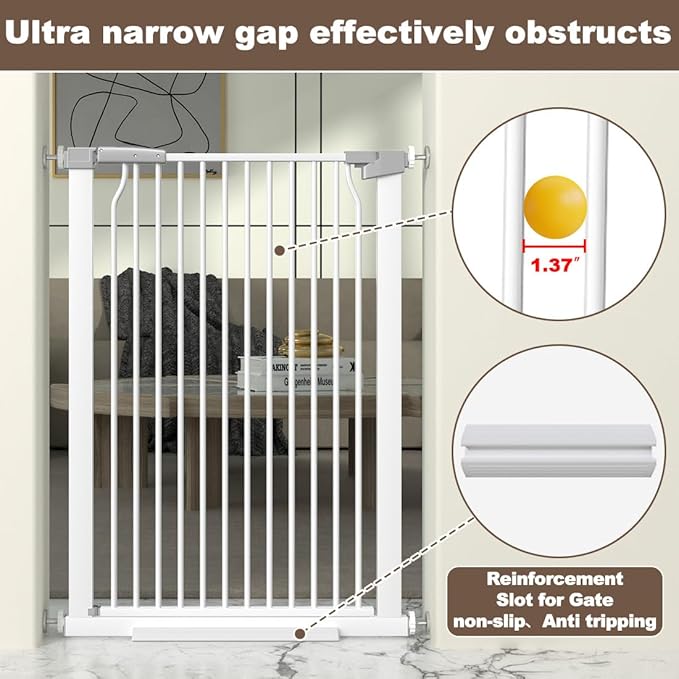 41" Extra Tall Cat Gate for Doorway, 54.5-60.2&