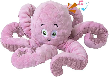 Dog Squeaky Toys Octopus - Tough Plush Large Medium &amp; Small Dog Toys - Stuffed Animals Puppy Toys (Octopus Pink)