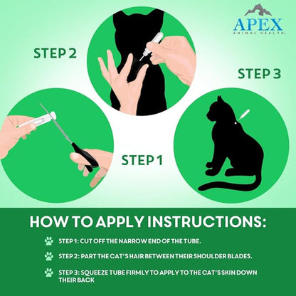 Apex Plus Cat Flea and Tick Treatment | 6-Month Supply, Over 1.5 lbs | Flea Treatment for Cats &amp; Kittens | 24-Hour Activation, Waterproof, 30-Day Protection