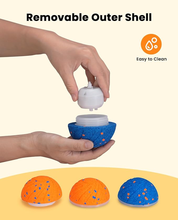 Smart Interactive Dog Balls, Automatic Moving Ball for Medium and Large Dogs, E-TPU New Material, Motion Activated Rolling &amp; Rotating Bouncy Toy for Dog Enrichment &amp; Stimulation