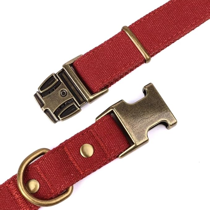 PET ARTIST Dog Collar for Large Dogs, Soft Padded Premium Nylon Dog Collar with Quick Release Metal Buckle, Durable &amp; Adjustable Pet Collars for Boy Gifts, Red, L (Fit 15-22")