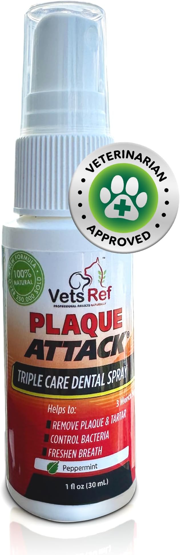 Pet Dental Spray, As Seen on TV, Eliminates Plaque &amp; Tartar, Helps with Plaque and Tartar and Provides Instant Fresh Breath - Includes 3 Months&