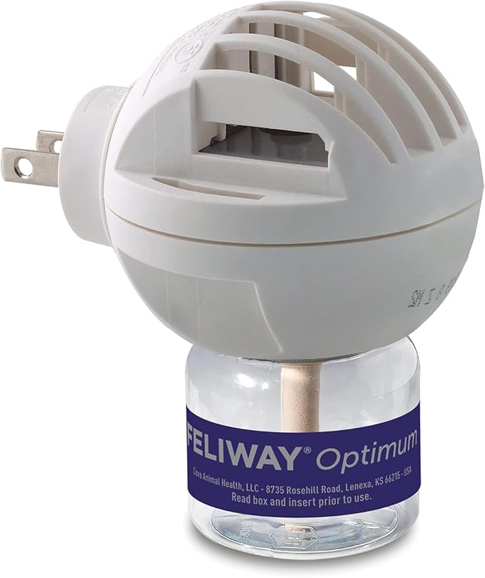 FELIWAY Optimum Cat, Enhanced Calming Pheromone Diffuser: 1 Diffuser &amp; 2 Refills (60 Days)