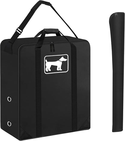 SIRUITON Dog Playpen Storage Bag Fits 32" H 8 Panels and 9 Stakes, Heavy Duty 600D Oxford Fabric Suitable for Foldable Exercise Pet Playpen, Dog Fence Travel Bag with Reinforcing Plate &amp; Shoulder