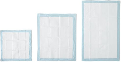 Amazon Basics Dog and Puppy Pee Pads with 5-Layer Leak-Proof Design and Quick-Dry Surface for Potty Training, Standard Absorbency, X-Large, 28 x 34 Inch - Pack of 60, Blue &amp; White