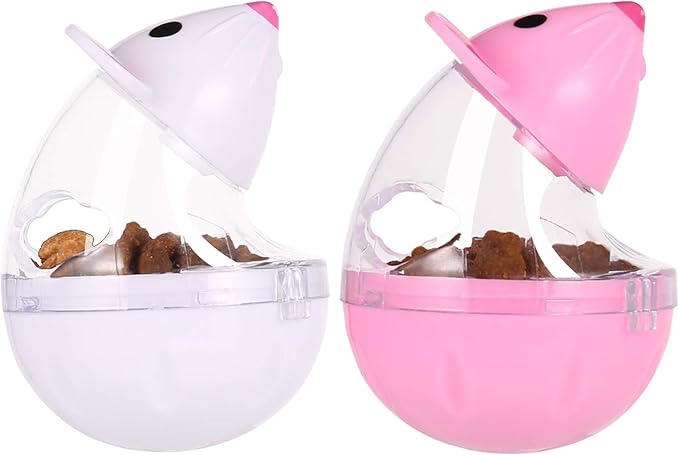 2Pcs Cat Treat Dispenser Toy, Mouse Shape Cat Interactive Toy and Food Dispenser for Pet Increases IQ Interactive &amp; Food Dispensing