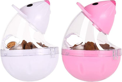 2Pcs Cat Treat Dispenser Toy, Mouse Shape Cat Interactive Toy and Food Dispenser for Pet Increases IQ Interactive &amp; Food Dispensing