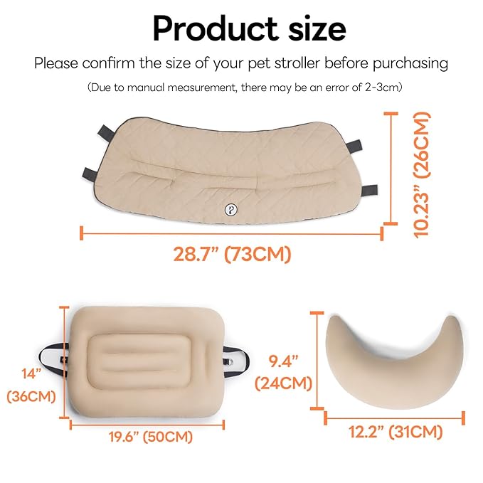 Pet Stroller Cushion for Dogs &amp; Cats, Dog Stroller Mat, Ideal Accessories for Comfortable Rides