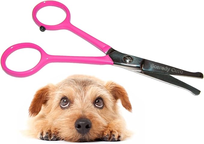 Tiny Trim 4.5" Ball-Tipped Scissor for Dog, Cat and all Pet Grooming - Ear, Nose, Face &amp; Paw - Scaredy Cut&
