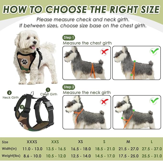 SlowTon Dog Seat Belt Harness for Car, Dog Car Harness Adjustable Mesh Breathable &amp; Dog Seatbelt Safety Tether with Elastic Bungee for Small Medium Large Pets(Camouflage, Double Clip, M)