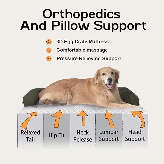 Small Dog Bed Orthopedic Washable Cat Bed Memory Foam Couch Sofa Comfy Pet Beds with Waterproof Removable Cover &amp; Non-Slip Bottom