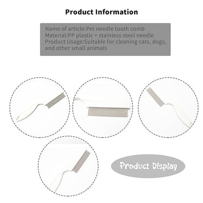 Pet Grooming Comb for Cats &amp; Dogs Removing Tangles and Knots Removes Tangles Knots Stainless Steel Pins Tear Stain Removal