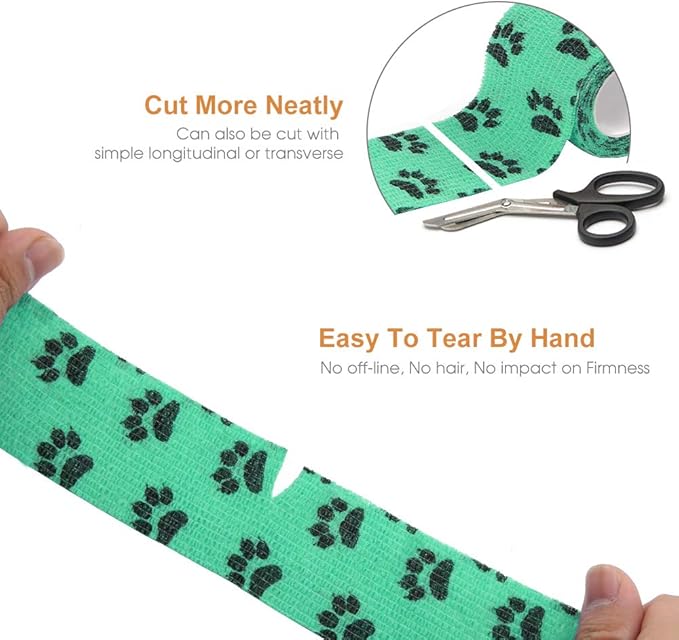 AUPCON Vet Wrap Cohesive Bandages Bulk Self Adhesive Bandage Wrap Self Adherent Wrap Non-Woven for Dogs Pet Animals &amp; Ankle Sprains &amp; Swelling 2 Inch x 5 Yards (2 Inch Claw)