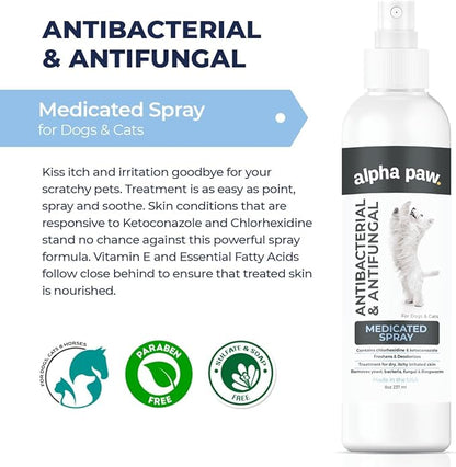 Smiling Paws Pets Advanced Chlorhexidine &amp; Ketoconazole Spray for Cats &amp; Dogs Spray 8oz