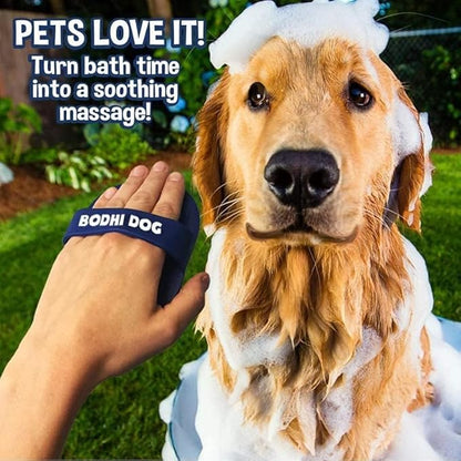 Bodhi Dog Shampoo Brush - Pet Grooming &amp; Bath Supplies for Dogs and Cats - Bath Brush for Long &amp; Short Hair - Premium Scrubber for Shower, Bathing &amp; Massage (Two Pack, Blue)