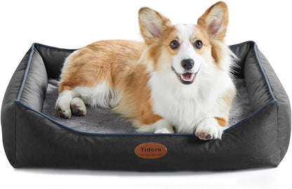 Orthopedic Dog Beds for Medium Dogs, Durable Egg Crate Foam Sofa Dog Bed wit Washable Removable Cover,Waterproof Lining,Pet Bed for Large Dogs (Dark Grey, 31.5" L x 25.2" W x 7" Th)