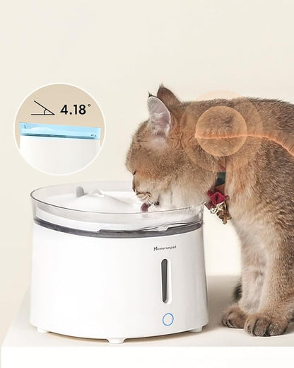 HomeRunPet Silent Cat Water Fountain, 68 oz/2L, Pet Fountain Wireless Pump, Dog Water Dispenser, Dual Mode, Quick Assembly &amp; Easy-Clean, Filters Included