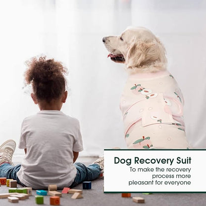 Kuoser Recovery Suit for Dogs Cats After Surgery, Professional Pet Recovery Shirt Dog Abdominal Wounds Bandages, Substitute E-Collar &amp; Cone,Prevent Licking Dog Onesies Pet Surgery Recovery Suit