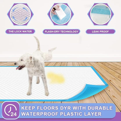 IMMCUTE Puppy Pee Pads 22"x23"-80Count | Dog Pee Training Pads Super Absorbent &amp; Leak-Proof | Disposable Pet Piddle and Potty Pads for Puppies | Dogs | Doggie| Cats | Rabbits