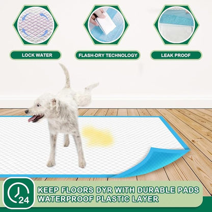 IMMCUTE Puppy Pee Pads 22"x23", 50 Count, Super Absorbent Leak-Proof Disposable Dog Training Pads for Puppies, Adult Dogs Cats &amp; Other Pets Potty Piddle Pads for Crate, Kennel &amp; Indoor/Outdoor Use
