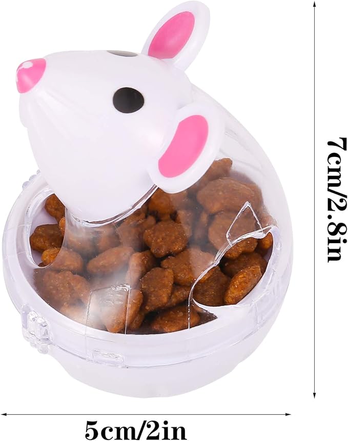 2Pcs Cat Treat Dispenser Toy, Mouse Shape Cat Interactive Toy and Food Dispenser for Pet Increases IQ Interactive &amp; Food Dispensing