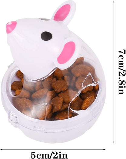 2Pcs Cat Treat Dispenser Toy, Mouse Shape Cat Interactive Toy and Food Dispenser for Pet Increases IQ Interactive &amp; Food Dispensing