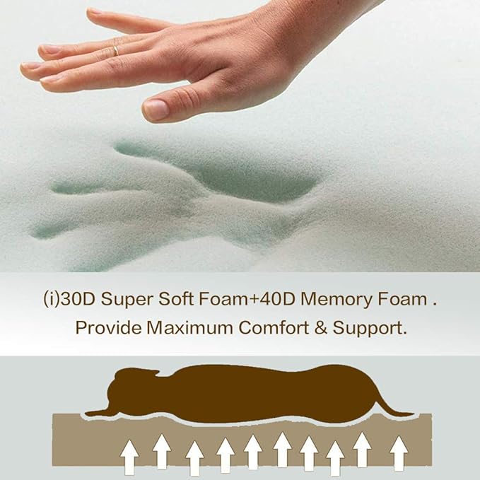 Laifug Orthopedic Memory Foam Extra Large Dog Bed Pillow(50"x36"x10", Chocolate) Durable Water Proof Liner &amp; Removable Washable Cover &amp; Smart Design