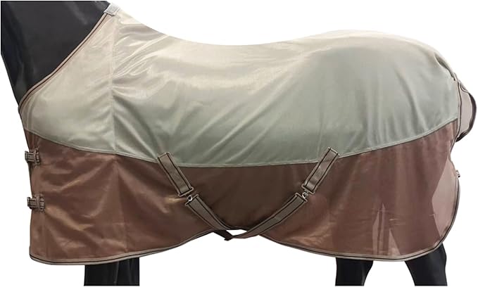 BARN &amp; STABLE Breathable and UV Protective Tear-Resistant Mesh Horse Fly Sheet Comfy Equine Summer Sheet with Removable Web Leg Straps