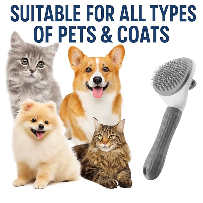 Namylya Cat Brush for Shedding &amp; Grooming – Slicker Brush for Dogs and Cats with Long Hair – Removes Tangles, Mats &amp; Loose Fur