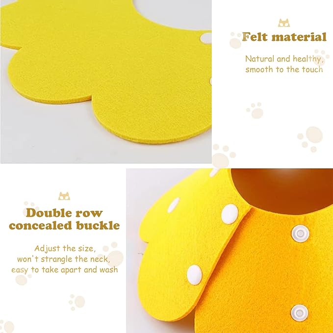 3-Pack Cat Recovery Collar - Sunflower Neck Cone, Anti-Licking, Prevents Biting &amp; Scratching (Pink, Orange, Yellow) (M)