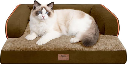 Small Dog Bed and Cat Sofa Waterproof Orthopedic Dog Beds for Small Dogs Cat Bed Comfy Pet Couch Sofa Beds with Washable Removable Cover &amp; Non-Slip Bottom